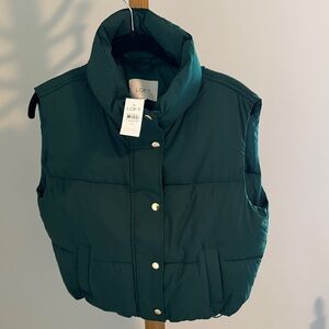 LOFT Deep Teal Quilted Puffer Vest